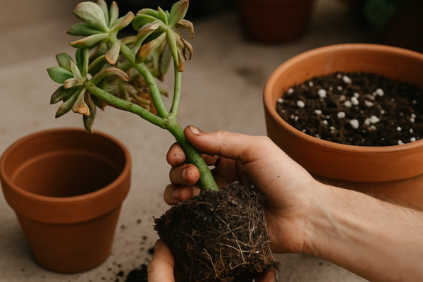 Planta morreu após trocar de vaso