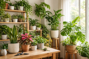 Plantas para dentro de casa em ambientes internos reais, com iluminação natural e decoração contemporânea