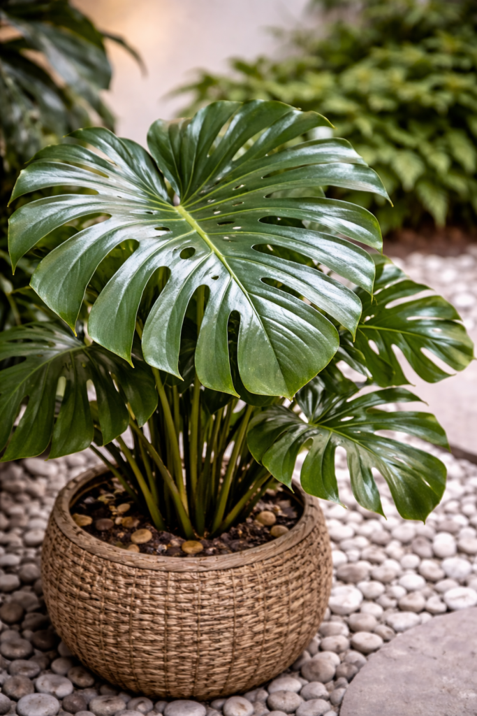Costela de Adão planta muito usada em ambientes internos e jardins de inverno.