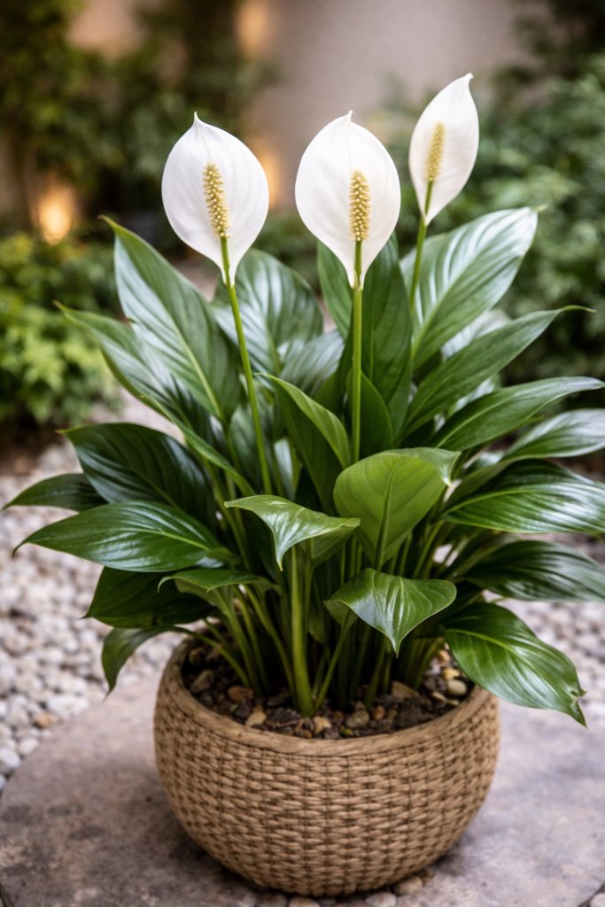 Lirio da paz muito usada em jardins de inverno