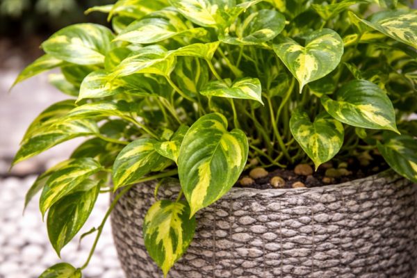 Jiboia cultivada em ambiente interno, uma das plantas para dentro de casa mais adaptadas a ambientes fechados.