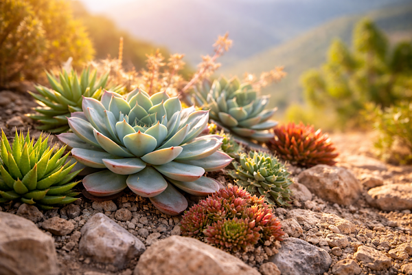 plantas suculentas adaptadas à sobrevivência em ambientes de escassez de água