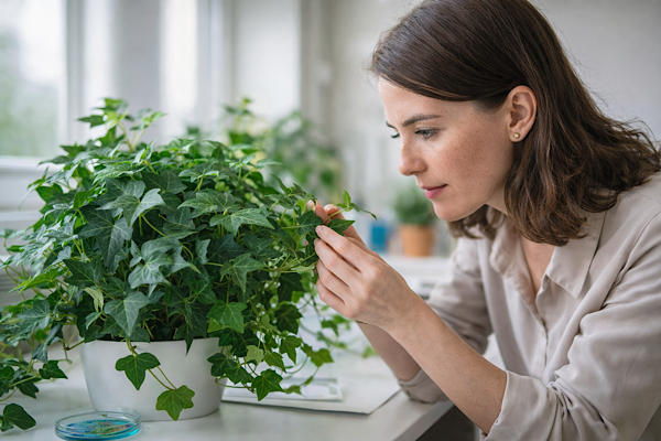 Hera cultivada em ambiente interno durante debate científico sobre purificação do ar