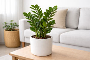 zamioculca indicada para ambientes internos com pouca luz
