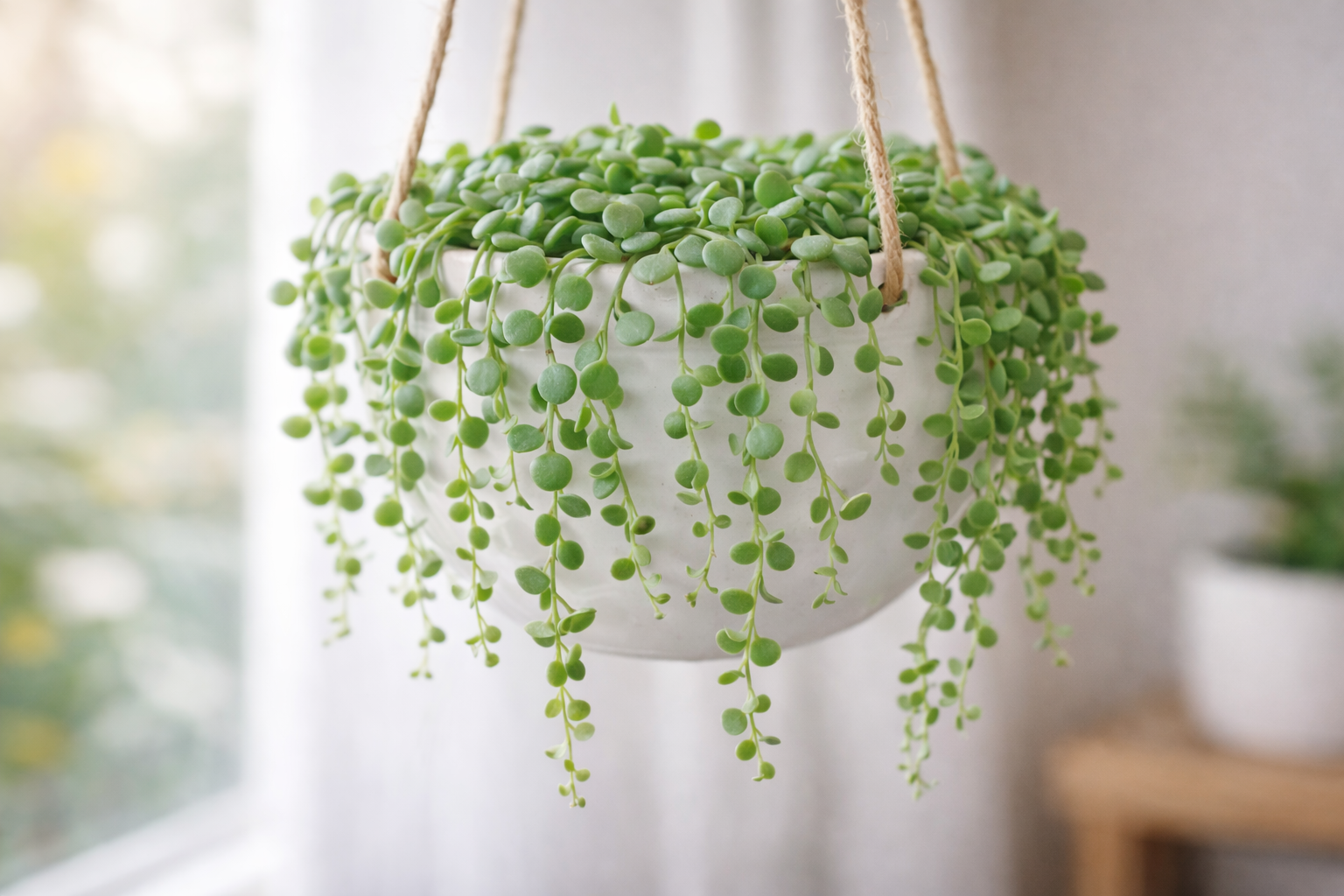 colar de lentilhas peperomia rotundifolia planta pendente com folhas pequenas arredondadas