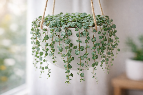 colar de tartarugas peperomia prostrata planta pendente com folhas que lembram casco de tartaruga