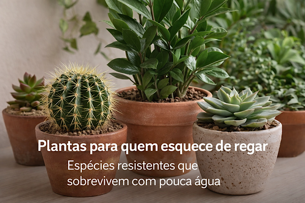 plantas resistentes à seca como zamioculca cacto e suculentas em vasos para quem esquece de regar