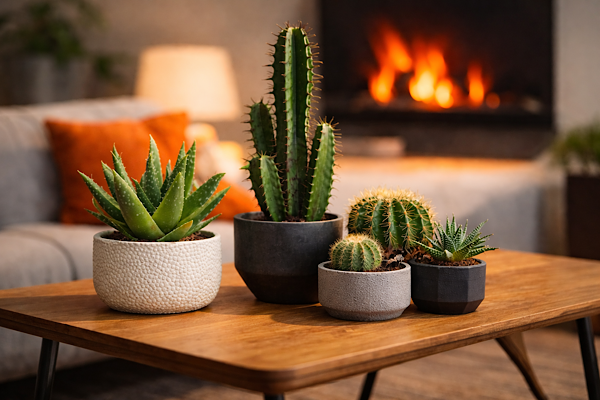Plantas para Áries em ambiente interno com suculentas e cactos resistentes