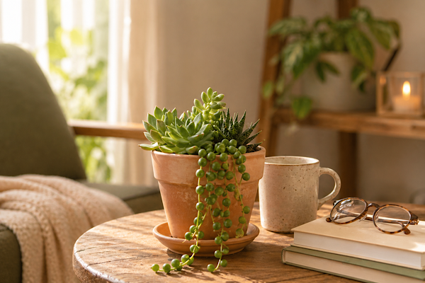 fim das suculentas e novas tendências de plantas para dentro de casa em ambiente interno aconchegante com luz natural