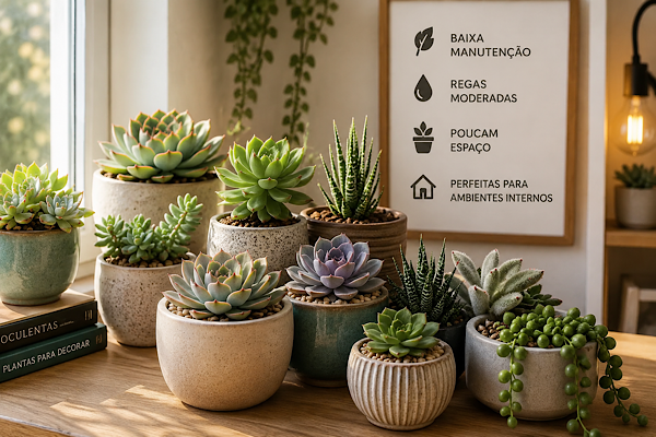 Suculentas em ambientes internos
