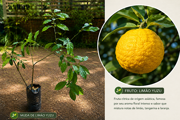 Muda do limão yuzu no viveiro