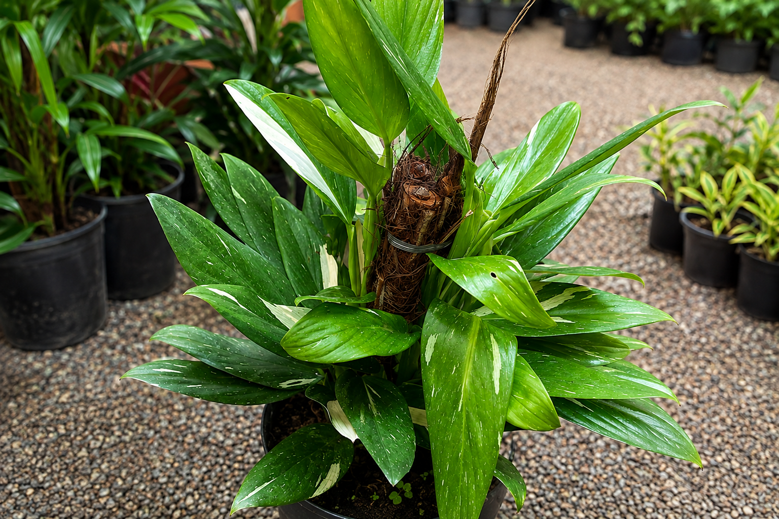 Philodendron Slang variegado com folhas creme