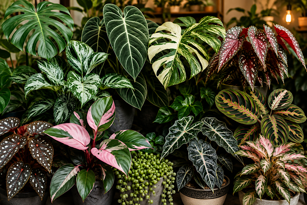 Plantas mais desejadas de 2026 com folhagens tropicais, variegadas e coloridas